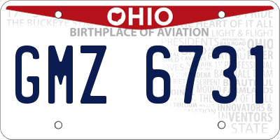 OH license plate GMZ6731
