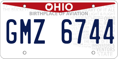 OH license plate GMZ6744