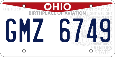 OH license plate GMZ6749