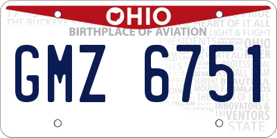 OH license plate GMZ6751