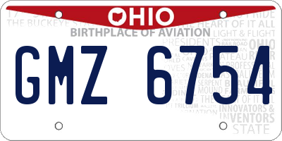 OH license plate GMZ6754