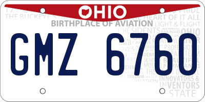 OH license plate GMZ6760
