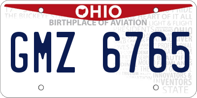 OH license plate GMZ6765