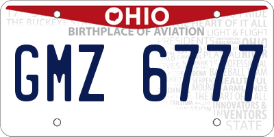 OH license plate GMZ6777