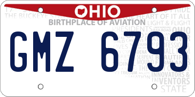 OH license plate GMZ6793
