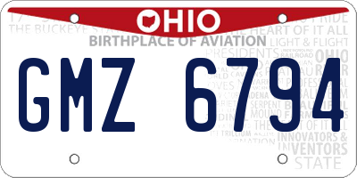 OH license plate GMZ6794