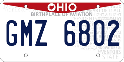 OH license plate GMZ6802