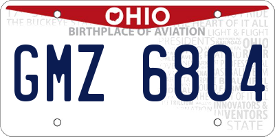 OH license plate GMZ6804