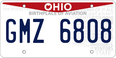 OH license plate GMZ6808