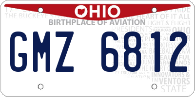 OH license plate GMZ6812