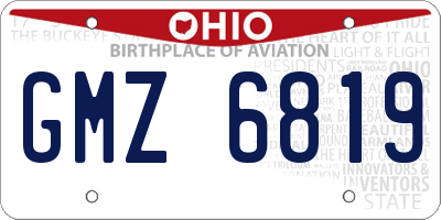 OH license plate GMZ6819