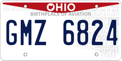 OH license plate GMZ6824