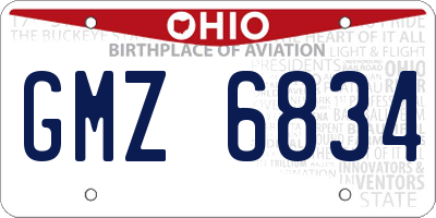 OH license plate GMZ6834
