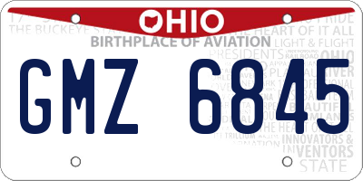 OH license plate GMZ6845