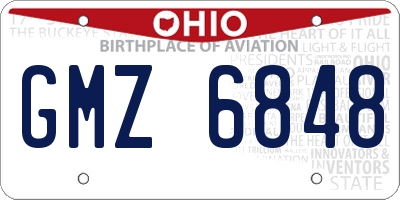 OH license plate GMZ6848