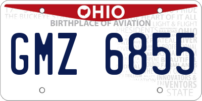 OH license plate GMZ6855