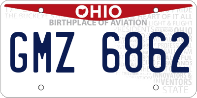 OH license plate GMZ6862