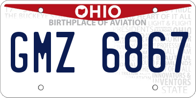 OH license plate GMZ6867