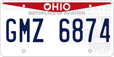 OH license plate GMZ6874