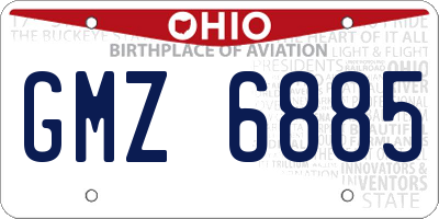 OH license plate GMZ6885