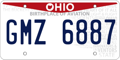 OH license plate GMZ6887