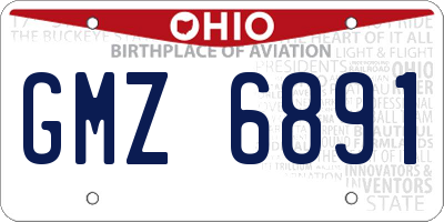 OH license plate GMZ6891