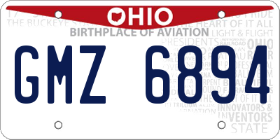 OH license plate GMZ6894