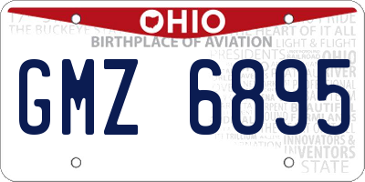 OH license plate GMZ6895