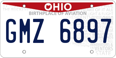 OH license plate GMZ6897