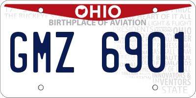 OH license plate GMZ6901