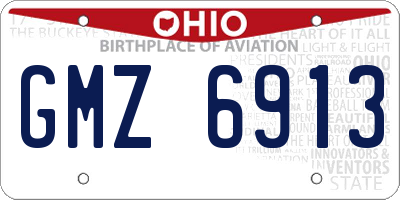 OH license plate GMZ6913