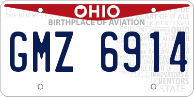 OH license plate GMZ6914