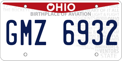 OH license plate GMZ6932
