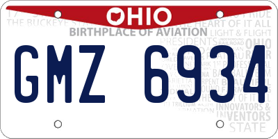 OH license plate GMZ6934