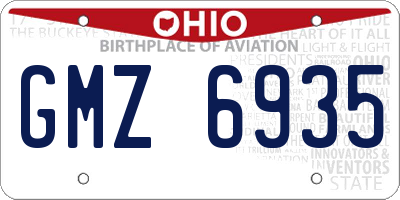 OH license plate GMZ6935