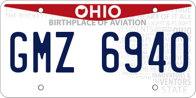 OH license plate GMZ6940
