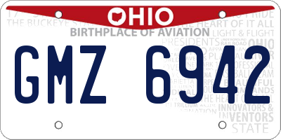 OH license plate GMZ6942