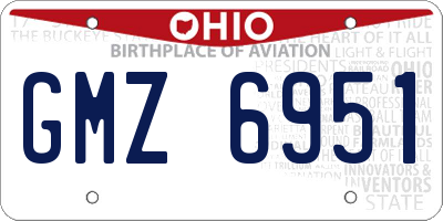 OH license plate GMZ6951