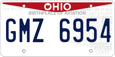 OH license plate GMZ6954