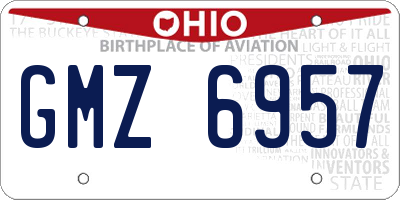 OH license plate GMZ6957