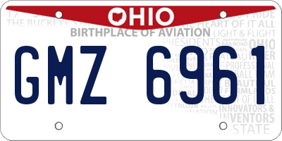 OH license plate GMZ6961
