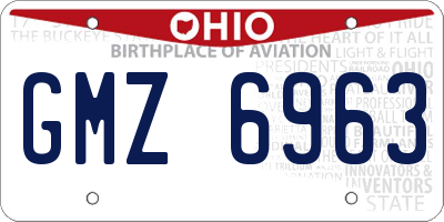 OH license plate GMZ6963