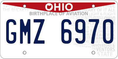 OH license plate GMZ6970