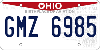OH license plate GMZ6985