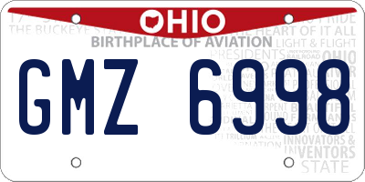 OH license plate GMZ6998