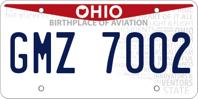 OH license plate GMZ7002