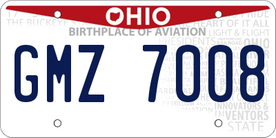 OH license plate GMZ7008