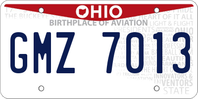 OH license plate GMZ7013