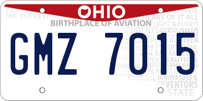 OH license plate GMZ7015