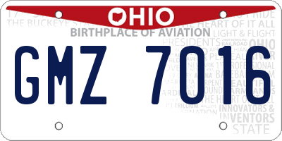 OH license plate GMZ7016